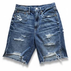 American Eagle Outfitters Long Distressed Bermuda Mid Rise Shorts Sz 0